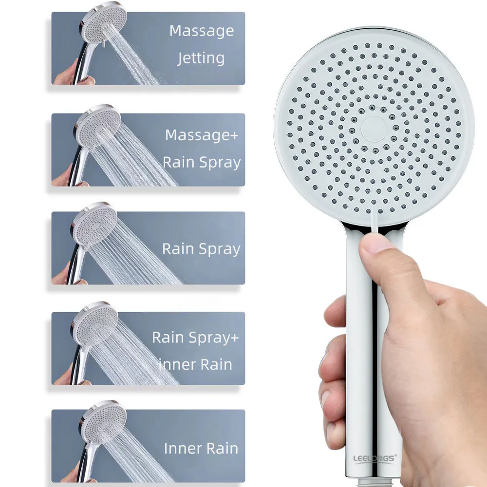 Universal Interface ဖြင့် ကိုယ်တိုင်သန့်ရှင်းရေးလုပ်ထားသော Shower Head